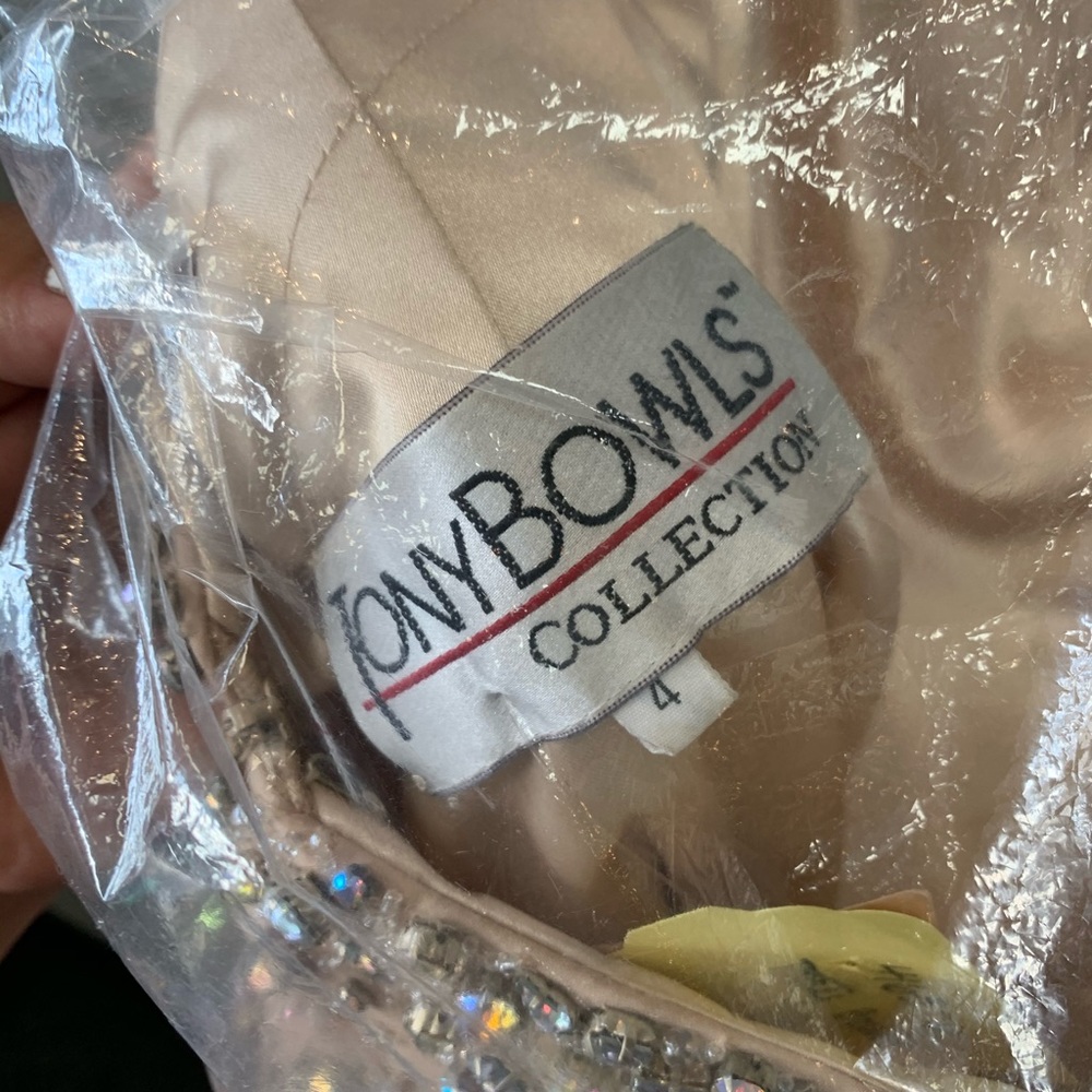 Nude Rhinestone Prom Dress - Picture 3 of 3